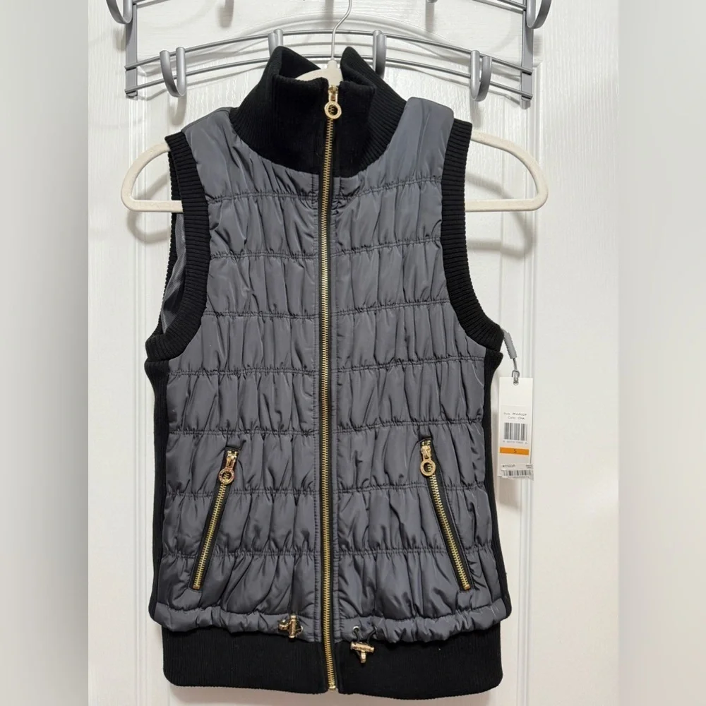 Calvin Klein Performance Puffer Down‎ Vest Jacket Women’s Sz S Black Zip NWT